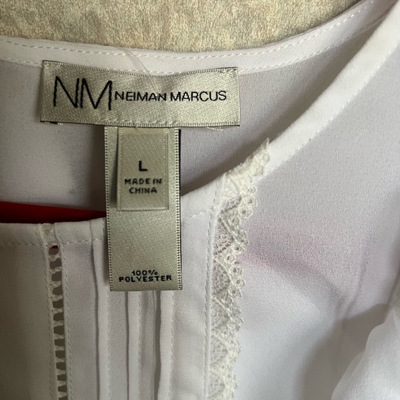 Neiman Marcus white blouse lace peplum NWT size XL - Picture 3 of 3